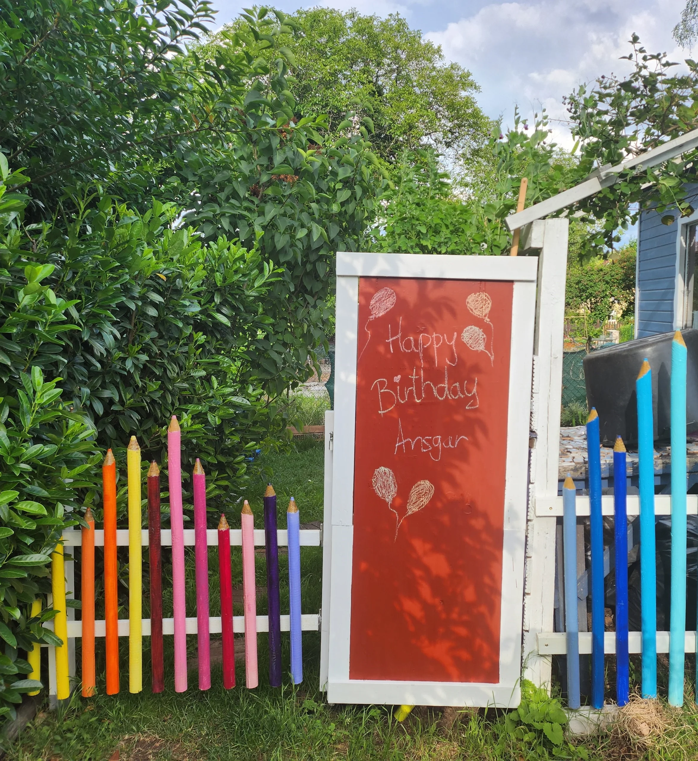 Malen im Garten der Tagesmutter in Tegel